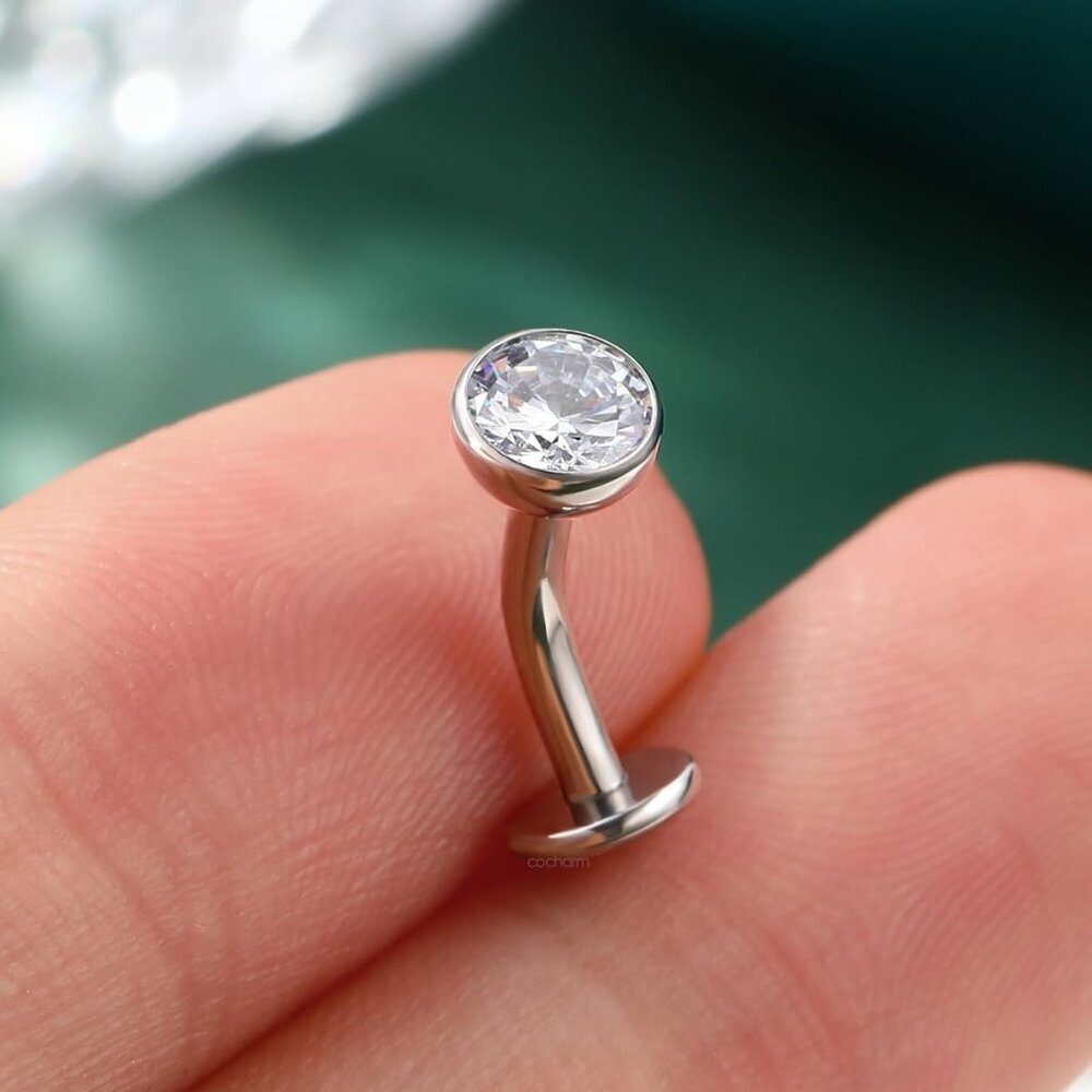 Solid Titanium Belly Button Ring 14g Internally T… - image 6